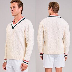 Uomosport $285 Classic Men's Tennis Sweater Merino Wool Cable Knit size XL